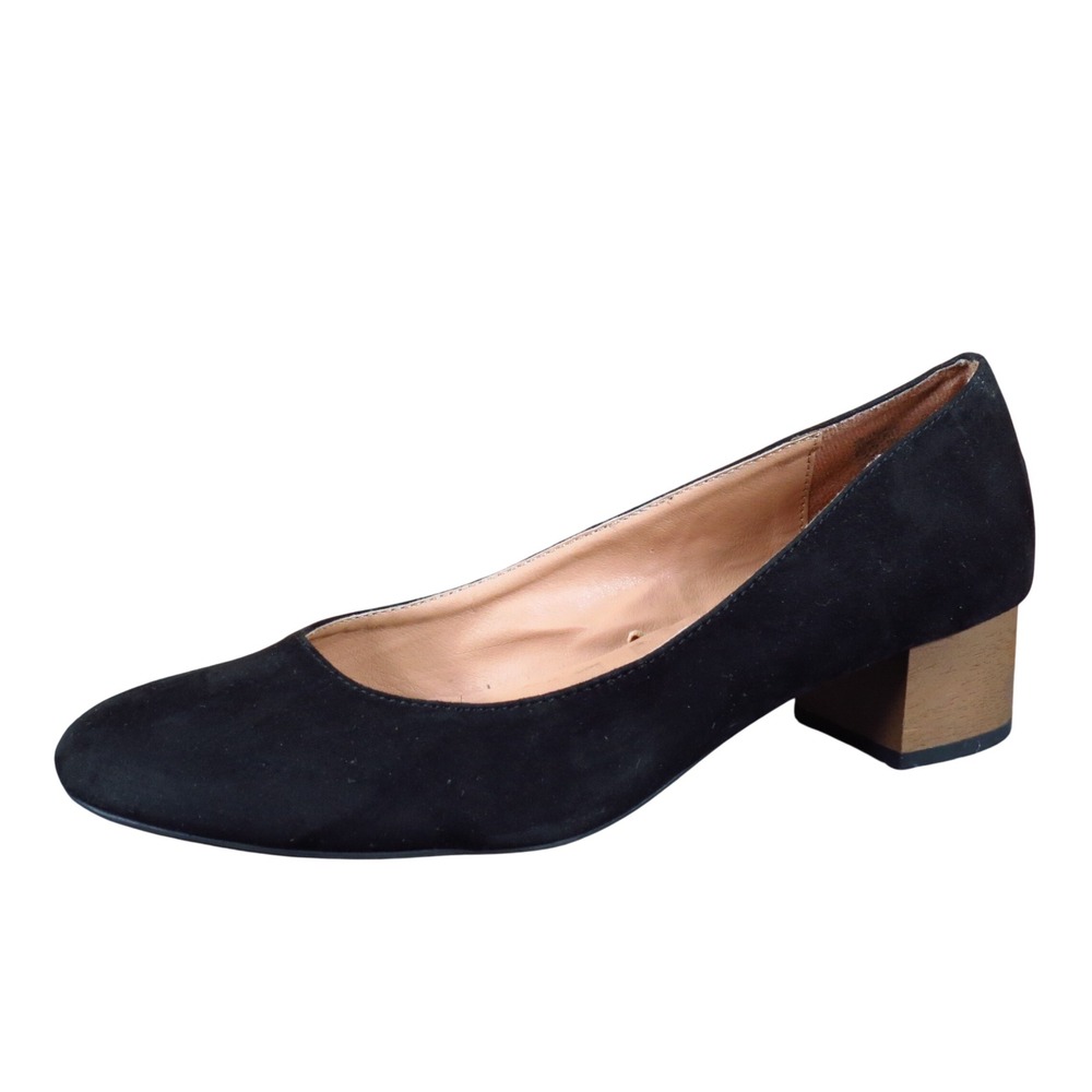 Time and Tru Women Block Heel Pump Size 8.5 Office Work Black Faux Suede